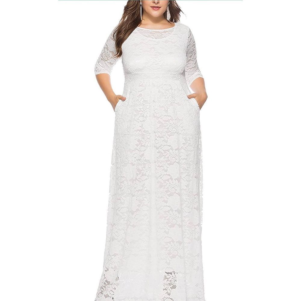 NEW Super Soft Floral Lace Maxi Dress Wedding Cocktail Party L